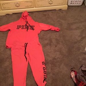 Woman’s pink suit